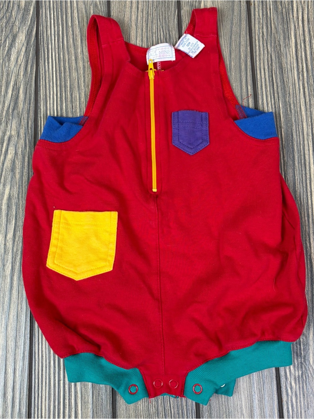 Vintage Y2K 18m All Mine Colorblock Romper Baby